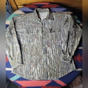 Vtg Five Brother Realtree Camo Shirt Mens Large Button Up Long Sleeve Hunting